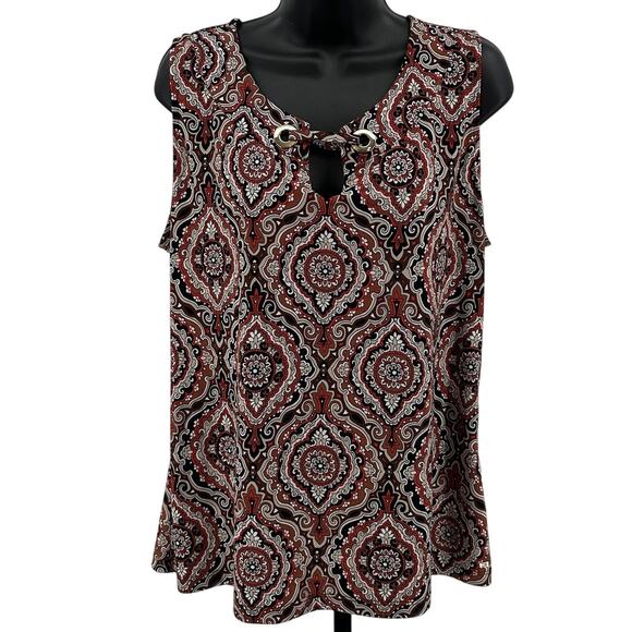 Tommy Hilfiger & Longyuan Tank Top Bundle of 2 WMNS XL Paisley Print Sleeveless - Picture 2 of 14